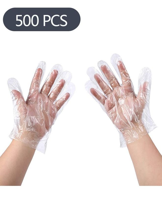500-Piece Disposable Gloves, Safe Plastic Disposable Gloves for Cooking Food Prep