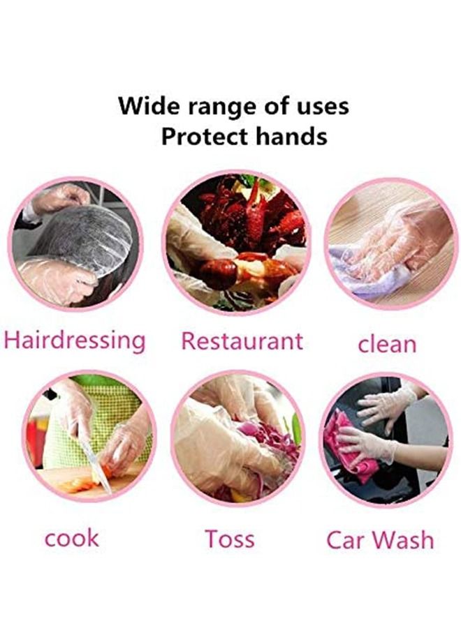 500-Piece Disposable Gloves, Safe Plastic Disposable Gloves for Cooking Food Prep
