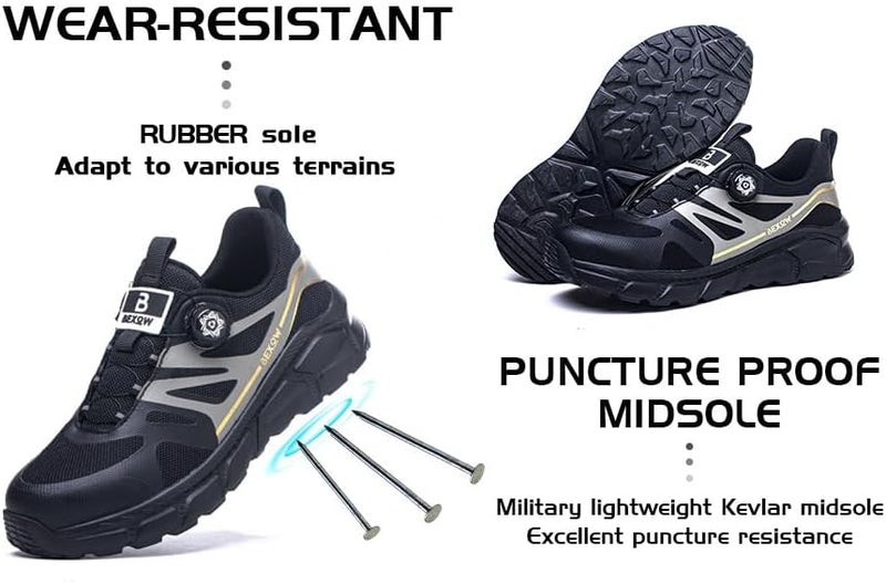 Bexow Premium Safety Shoes Steel Toe Lightweight Work Sneakers Industrial Footwear for Men and Women - Image 5