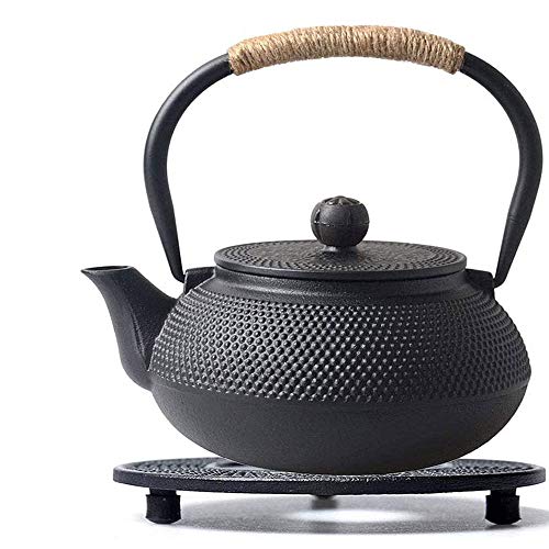 HwaGui Cast Iron Teapot Trivet with Rubber Pegs for Kitchen Or Dining Table, 5.5 Inch-Black - Image 5