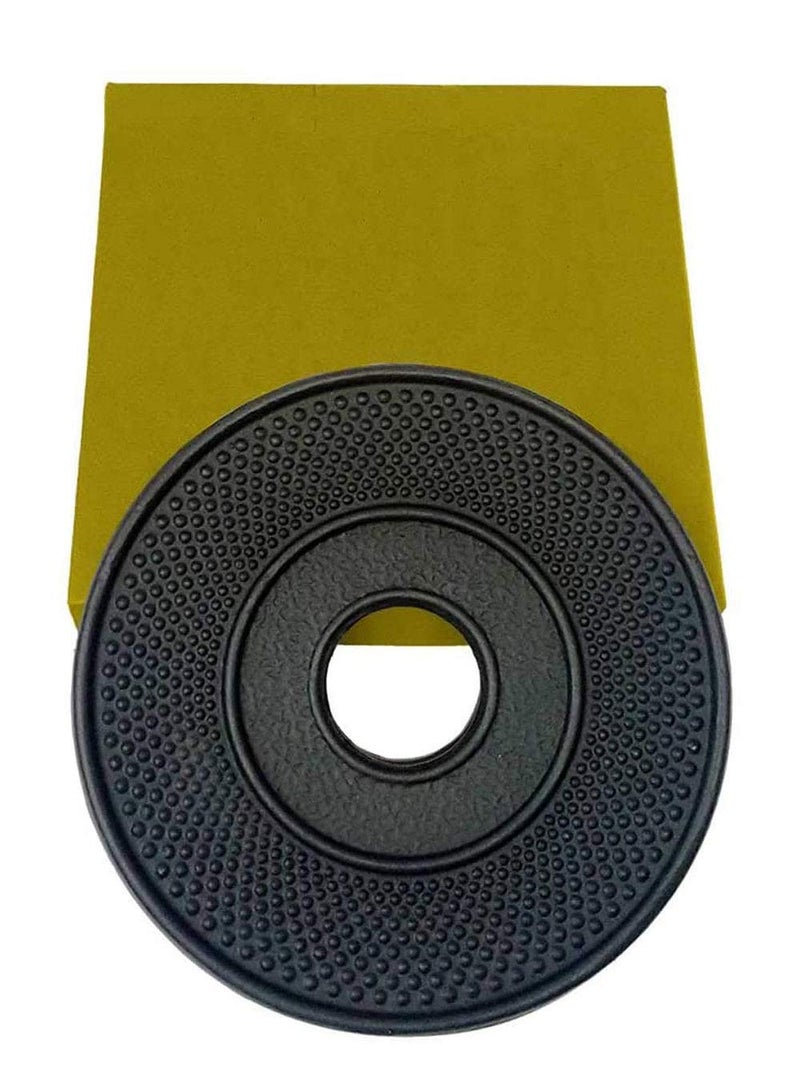 HwaGui Cast Iron Teapot Trivet with Rubber Pegs for Kitchen Or Dining Table, 5.5 Inch-Black - Image 3