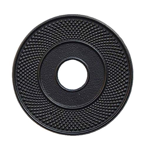 HwaGui Cast Iron Teapot Trivet with Rubber Pegs for Kitchen Or Dining Table, 5.5 Inch-Black - Image 1