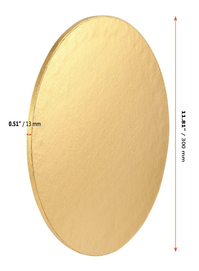 SINJEUN 10 Pack 12 Inch Gold Round Cake Drums, 1/2 Inch Thick Cake Board Drums Round, Corrugated Board Pizza Base Circle Cake Base for Displaying Heavy Multi-Layer Cakes, Pastry - Image 2