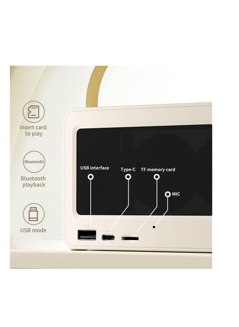 Portable Bluetooth Speaker with 360 Degree Stereo Sound, Long Battery Life, RGB Lighting, and Mirror Screen Design in White - Image 2