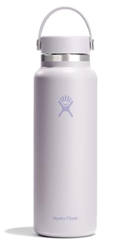 Hydro Flask Water Bottle Insulated Stainless Steel Wide Mouth Flex Lid Non Spill Leakproof and Refillable in 40 Oz Cloud Pink - Image 1