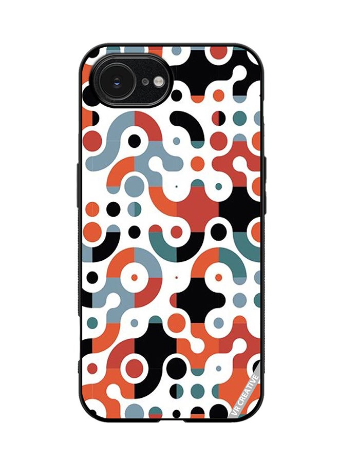 Protective Case Cover For Apple iPhone 16e Geomatric Pattern Design Multicolour