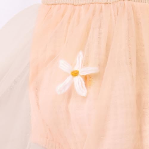 ODOLDI Baby Girls 1st Birthday Outfit Spaghetti Straps Romper Tutu Dress Headband One Year Old Party Cake Smash Outfits Peachy-Pink 6-12 Months - Image 5