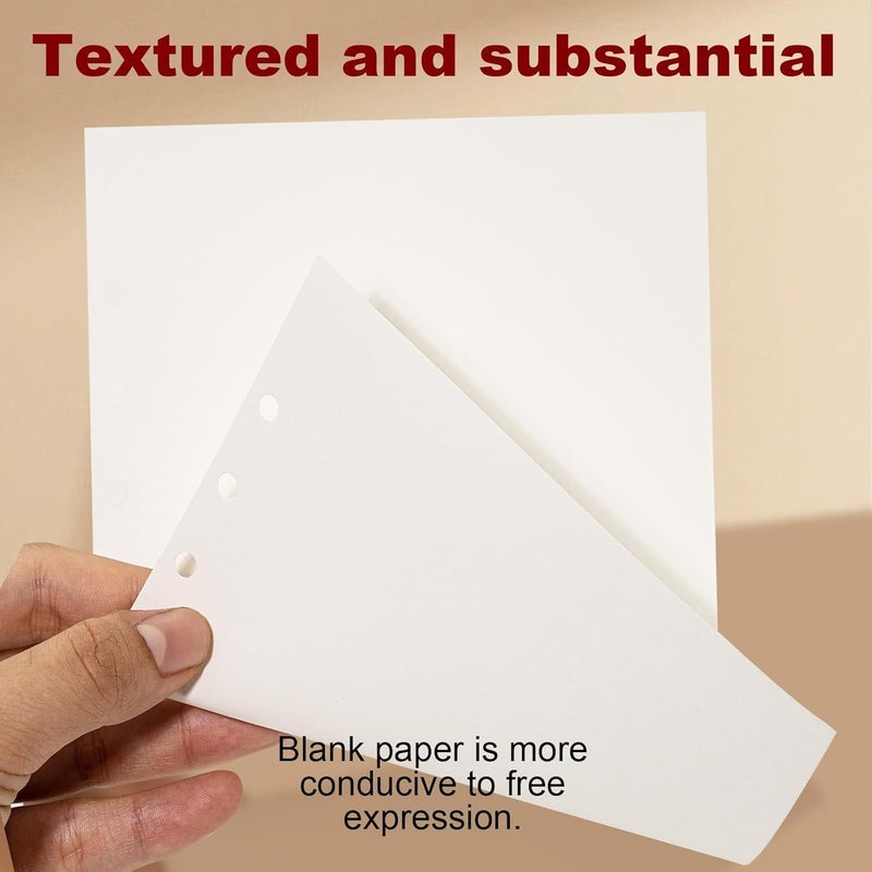 2 Pack Ring Binder A6 Refillable 120 Sheets Paper A 6 Hole Blank A6 Refill Paper Refillable Refill Paper Refill Inserts for A6 Notebooks Diaries Sketches Agenda Planner - Image 3