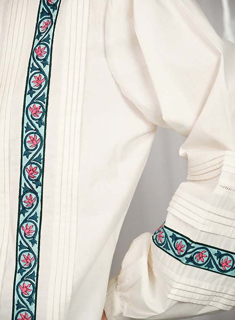 Virgio VIRGIO 100% Cotton Jaipur Block Print Pin Tuck Top  - Image 4