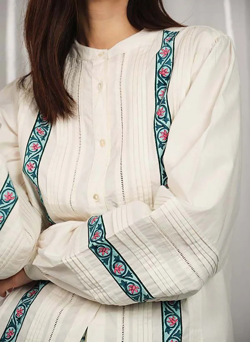 Virgio VIRGIO 100% Cotton Jaipur Block Print Pin Tuck Top