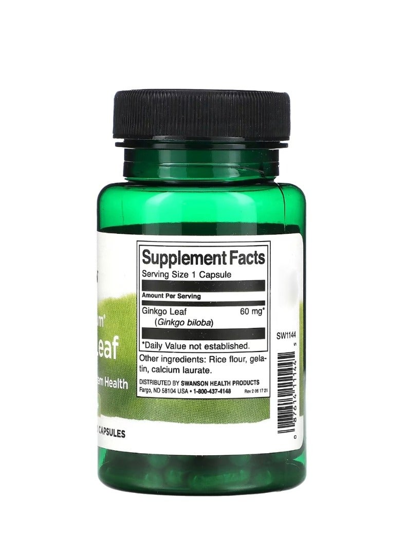 SWANSON Full Spectrum Ginkgo Leaf 60 mg 120 Capsules - Image 2