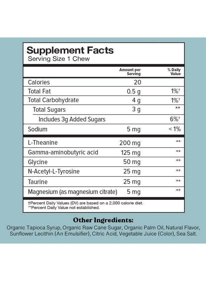 Chewsy So Long Stress, Calm Fruity Chews, Stay Calm & Focused. w/L-theanine, Amino Acid, GABA, Glycine, Tyrosine, Taurine & Magnesium. Non-GMO and Gluten-Free. Tropical Fruity Chews, 30-Day Supply - Image 2