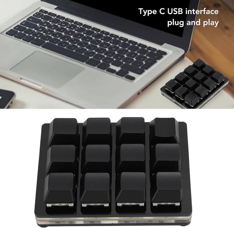 12-Key Mechanical Gaming Keypad with RGB Backlight, Type-C USB Interface, and Hot-Swappable Switches - Image 3