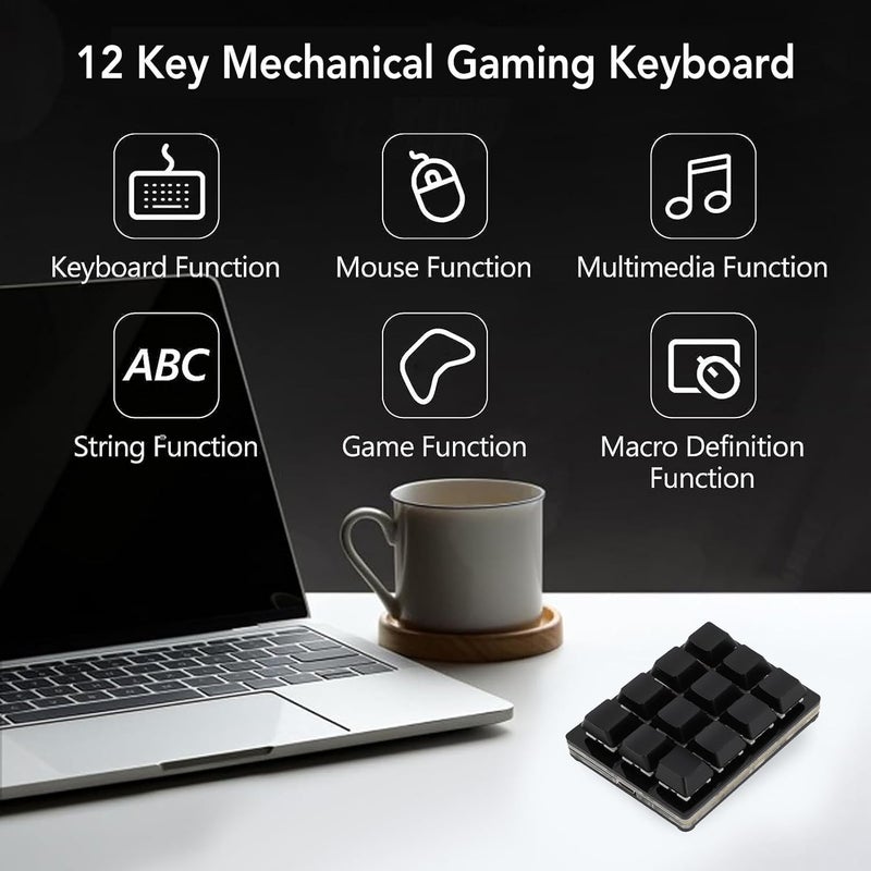12-Key Mechanical Gaming Keypad with RGB Backlight, Type-C USB Interface, and Hot-Swappable Switches - Image 2