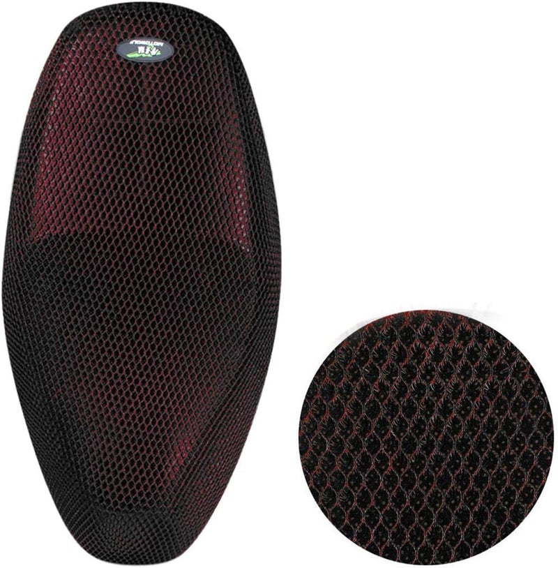 AUTUT Motorcycle Scooter Moped Seat Cover - XXL Black Red - Image 2