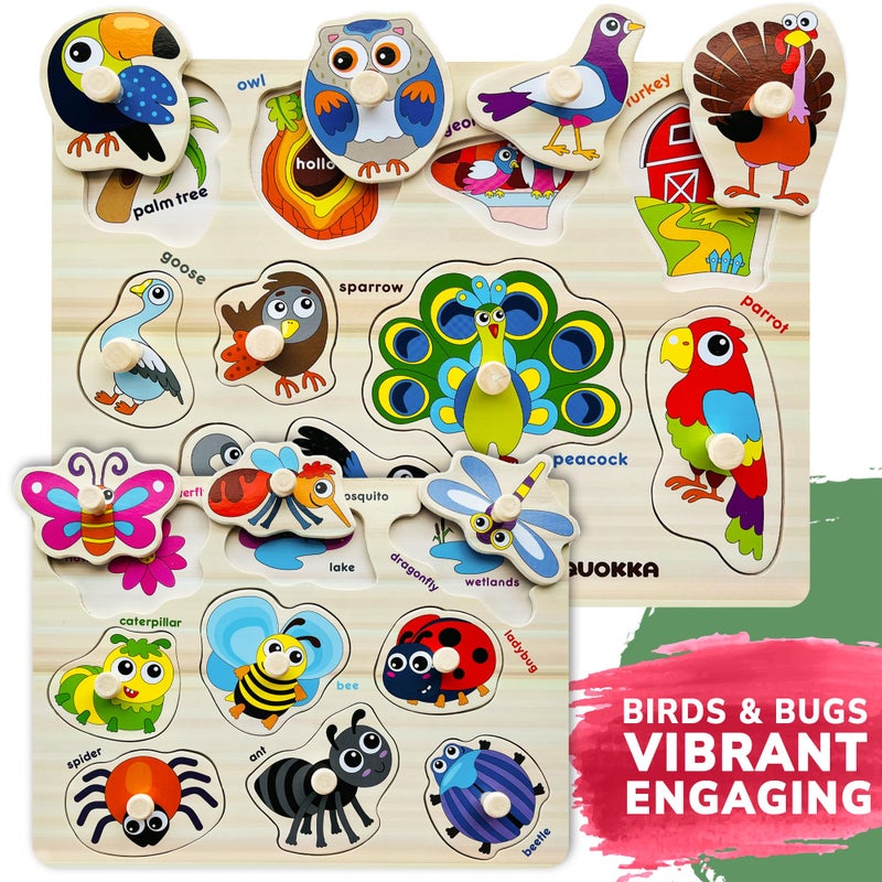 quokka ألغاز خشبية كوكّا للأطفال من 1-3 سنوات - مجموعة 6X من الألغاز للأطفال من 2-4 سنوات مع رف - تعلم الأبجدية والأرقام والألعاب الحيوانية للأطفال من 3-5 سنوات - ألعاب خشبية هدية للأولاد والبنات - Image 4