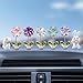 Kurilai 7pcs Cute Car Rearview Mirror Accessories Funny Bunny Car Ornament Shaking Spring Colorful Flower Car Dashboard Decoration Camellia Car Interior Decor Festival Car Present for Men Women - Image 2