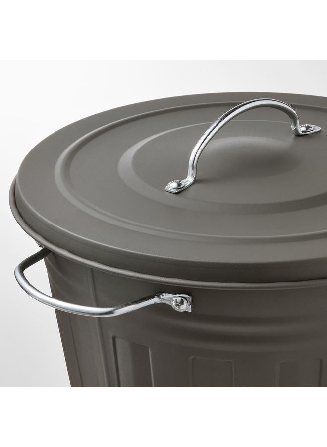 زبون سلة مهملات مع غطاء، رمادي، 16 لتر - Image 5