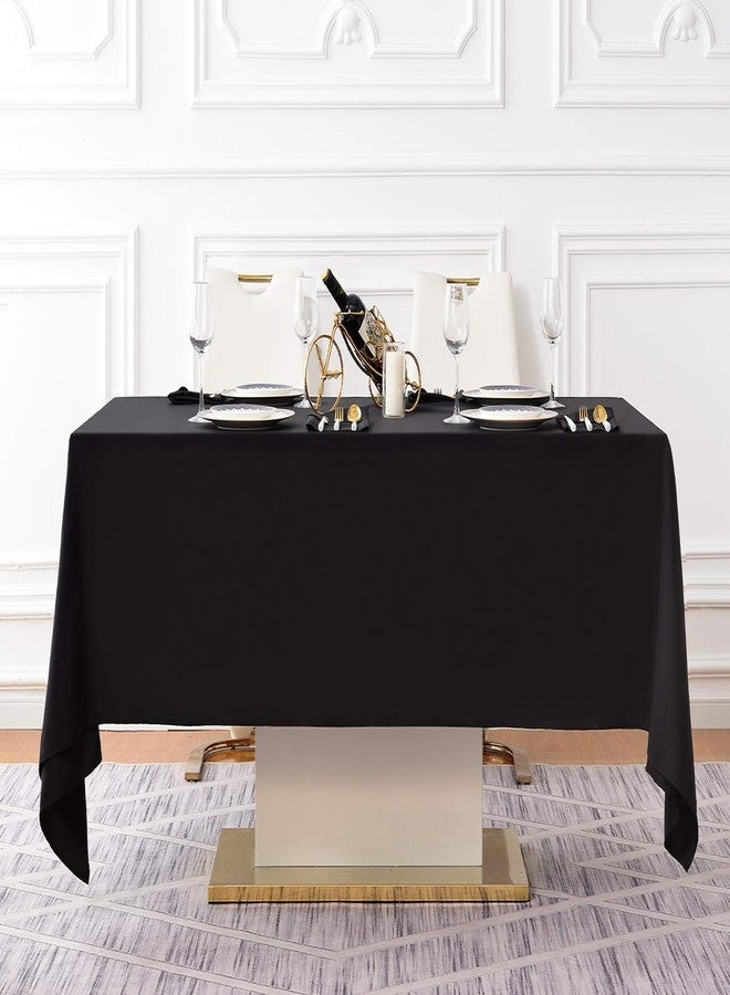 Surmente 2 Pack Black Tablecloth 60 x 102-inch Rectangular Polyester Table Cloth for Weddings, Banquets, or Restaurants - Image 5
