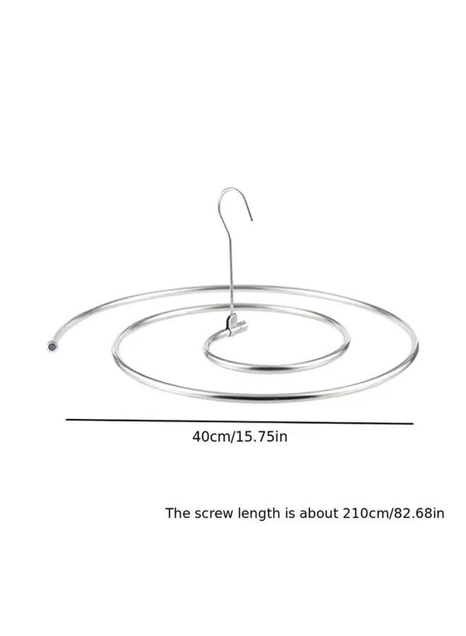 2pcs Foldable Spiral Clothes Drying Rack Stainless Steel Laundry Hanger For Bed Sheets - Image 4