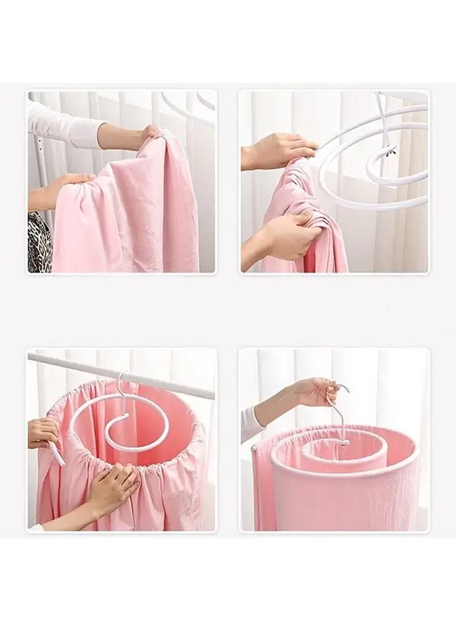 2pcs Foldable Spiral Clothes Drying Rack Stainless Steel Laundry Hanger For Bed Sheets - Image 3