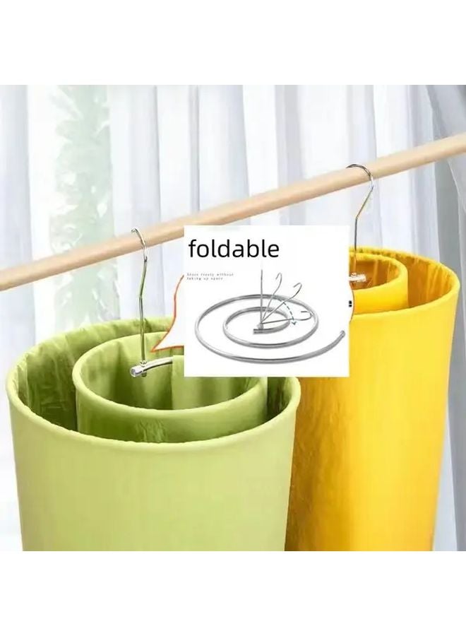 2pcs Foldable Spiral Clothes Drying Rack Stainless Steel Laundry Hanger For Bed Sheets - Image 5