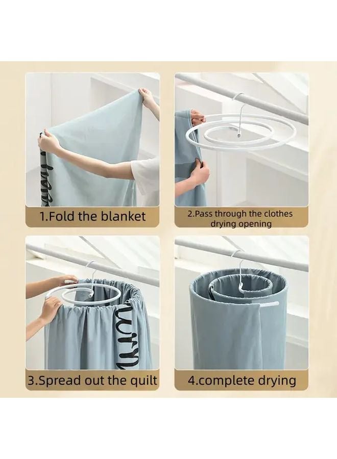 2pcs Foldable Spiral Clothes Drying Rack Stainless Steel Laundry Hanger For Bed Sheets - Image 2