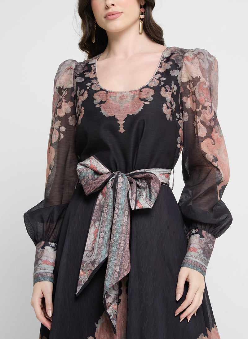 خزانة فستان شيفون بنقشة الزهور - Image 3