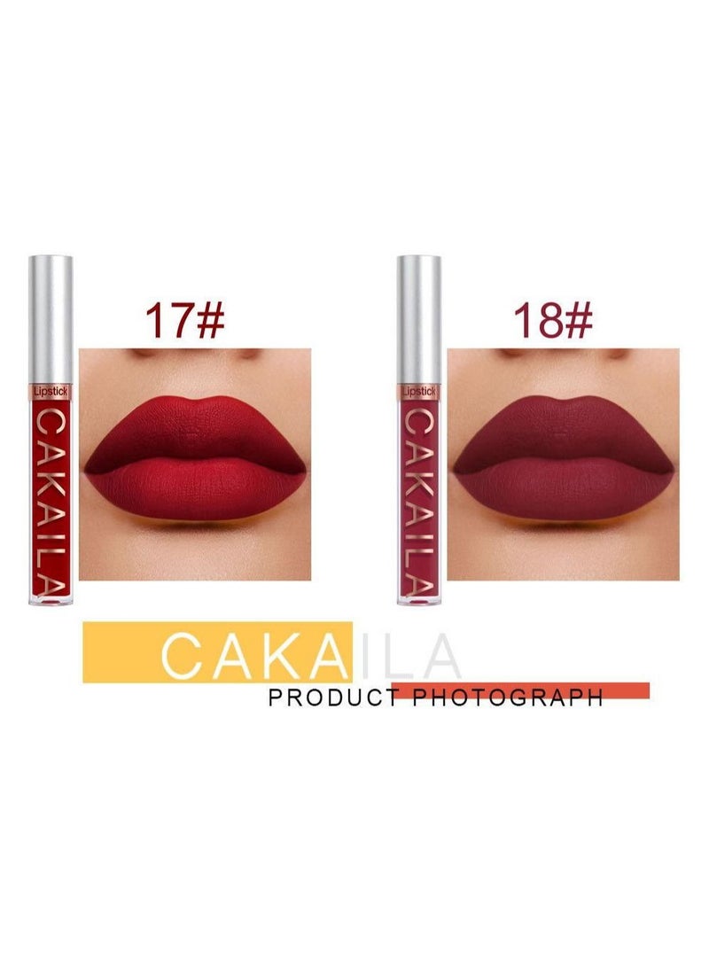 CAKAILA 6-Piece Matte Waterproof Liquid Lipstick & Moisturizing Lip Lacquer Set C  - Image 4