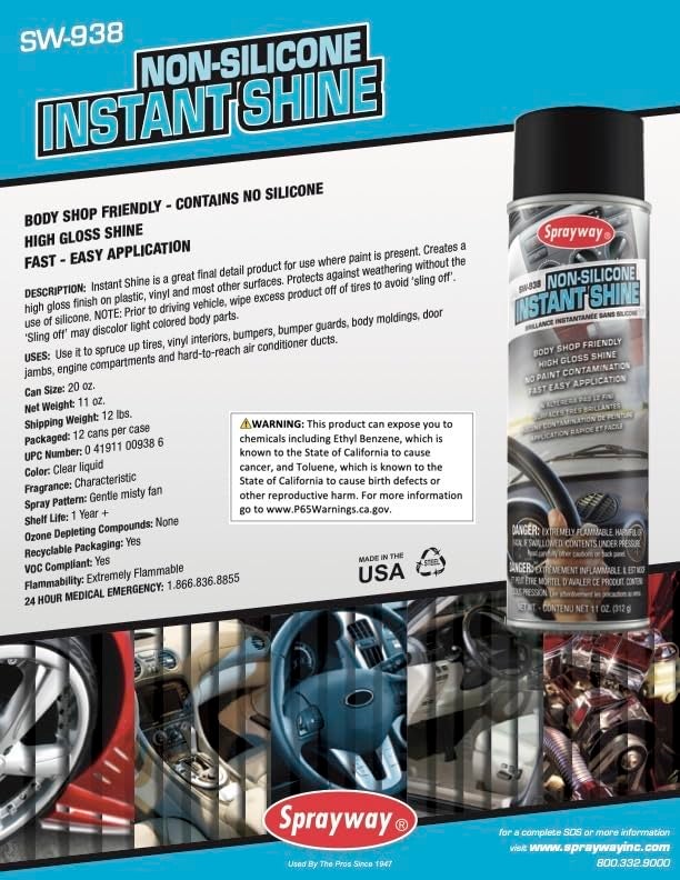 Sprayway SW938 Auto Care Non-Silicone Instant Shine, 11 oz - Image 2