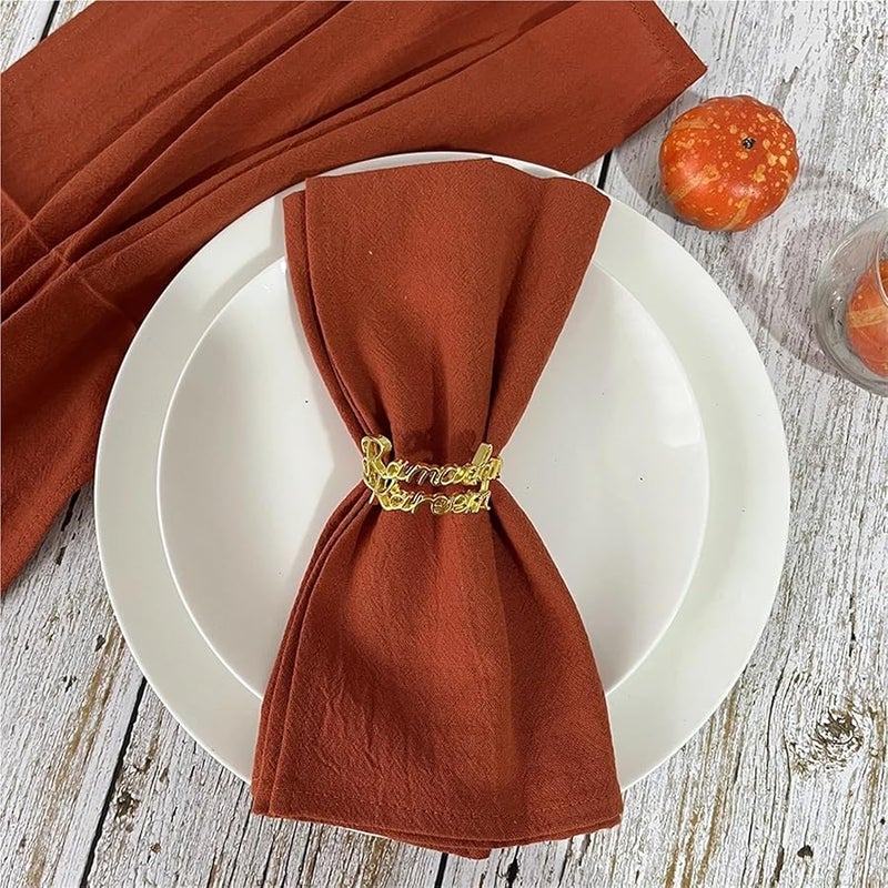 Terracotta Cotton Cloth Napkins 12Pcs 30x45cm Kitchen Serviette Table Decor - Image 2