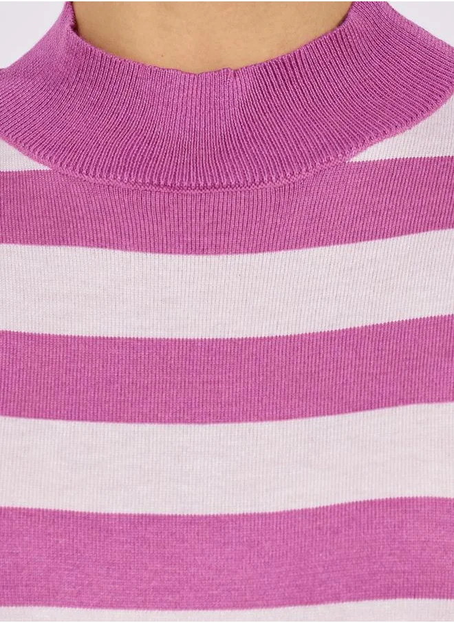 Styli Striped Sweater Knee Length Dress