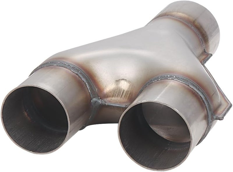 LCGP Stainless Steel Y Pipe 2.5 Inch ID Single to 2.25'' Inch ID Dual Exhaust Adapter Connector 10" Overall Length - Image 3