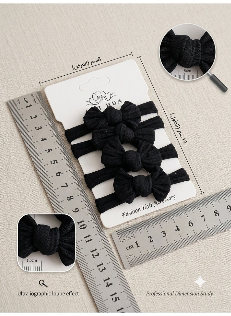 1st Choice (First Choice) Elegant Hair Accessory Set - 12 Pieces - Soft Velvet Black Knotted Ribbon (Bow) Design - Premium Quality - Suitable for Everyday Hairstyles and Special Occasions - Image 3