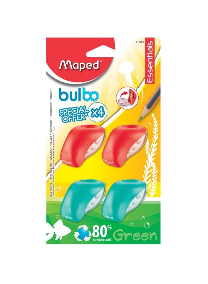 Maped 4-Piece One Hole Sharpener Assorted Colours  - Image 1