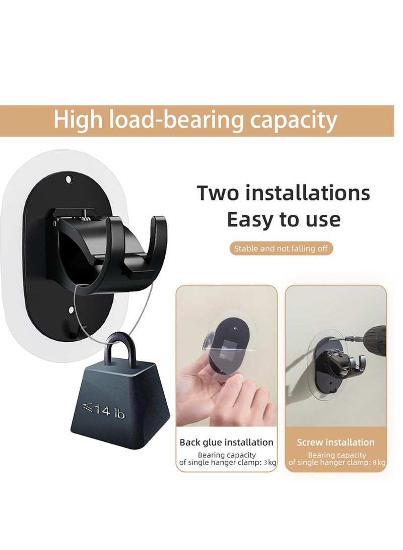 Excefore Self Adhesive Curtain Rod Bracket，Universal Plastic Curtain Rod Holders，Curtains rods no Drilling Self Adhesive Curtain Rod Holders，Suitable for Kitchen, Bathroom, Room(4 Pieces, Black) - Image 3