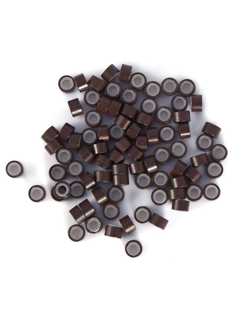 إستيل مجموعة وصلات الشعر Estelle، مجموعة وصلات الشعر المستعار كماشة وحلقة طرفية مع 500 قطعة من ملحقات وصلات الشعر ذات الحلقات الصغيرة (بني) - Image 2