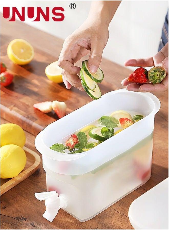 UNUNS Iced Beverage Dispensers,3.5L Cold Water Pitcher In Refrigerator With Faucet,Plastic Large Capacity Dispenser,Lemonade Fruit Teapot Drink Dispenser For Daily Use  - Image 4