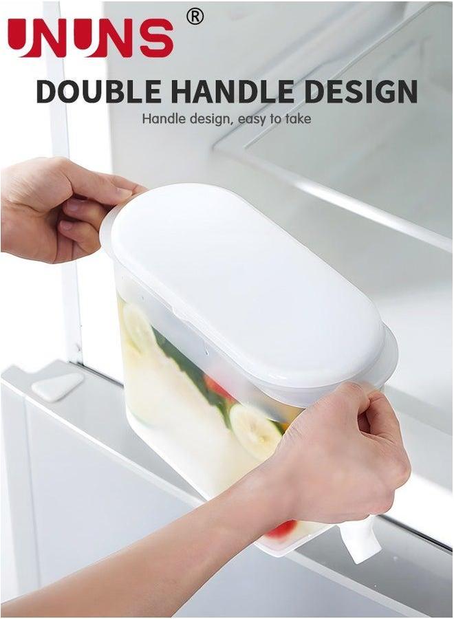 UNUNS Iced Beverage Dispensers,3.5L Cold Water Pitcher In Refrigerator With Faucet,Plastic Large Capacity Dispenser,Lemonade Fruit Teapot Drink Dispenser For Daily Use  - Image 3