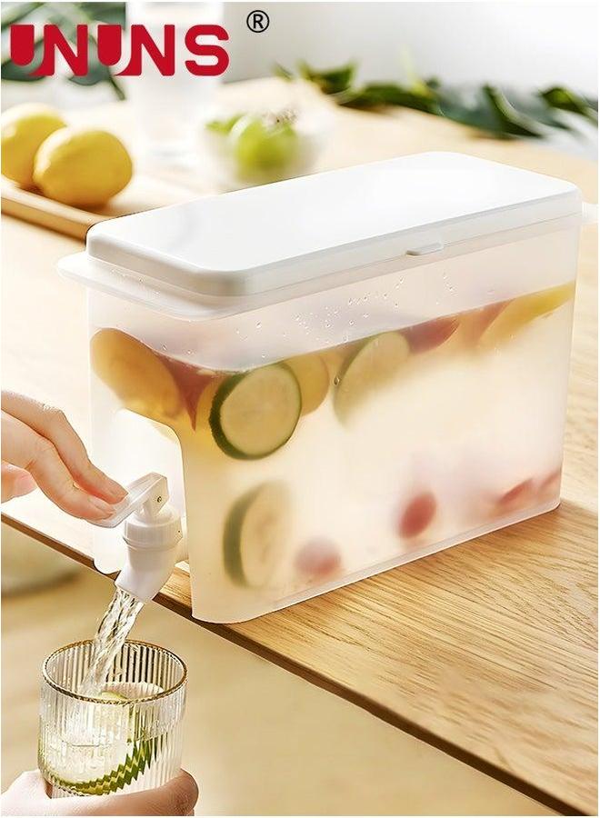 UNUNS Iced Beverage Dispensers,3.5L Cold Water Pitcher In Refrigerator With Faucet,Plastic Large Capacity Dispenser,Lemonade Fruit Teapot Drink Dispenser For Daily Use  - Image 2