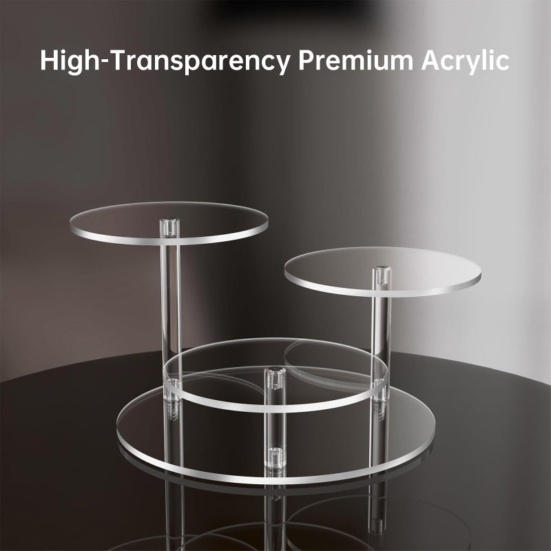 NiHome Clear Acrylic Display Stand for LEGO Botanical Collection Sets, Multi-Tier Showcase Figurine Display Shelf Riser for Collectibles and Room Decor, Perfume Riser Holder, Tabletop Plant Stand - Image 2