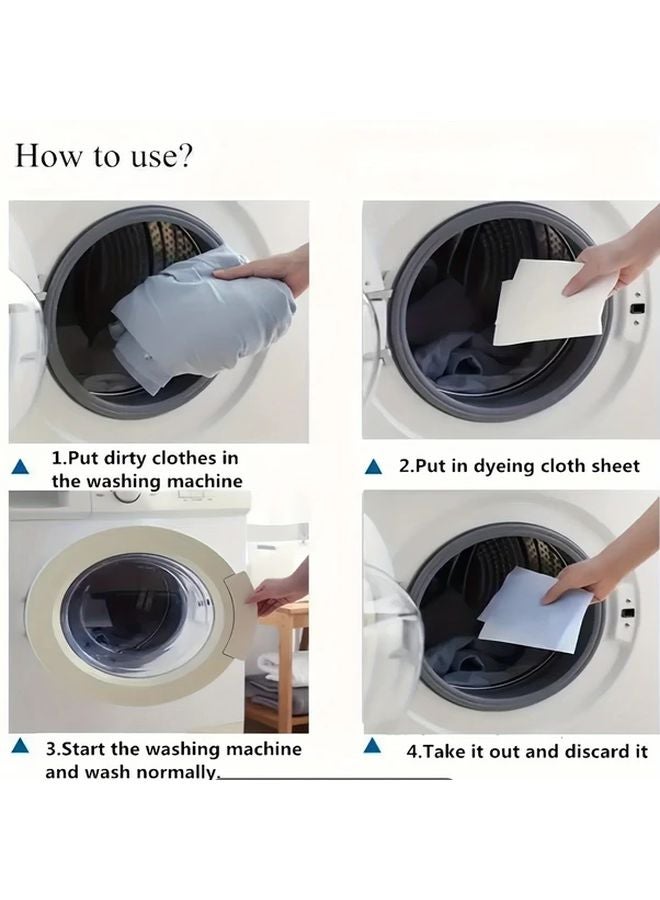 White Color Catcher Laundry Sheets 100pcs Chemical Free Dye Trapping Anti Transfer Wash Paper - Image 4