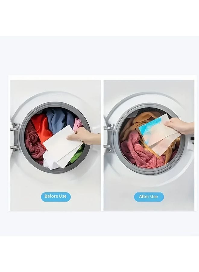 White Color Catcher Laundry Sheets 100pcs Chemical Free Dye Trapping Anti Transfer Wash Paper - Image 3