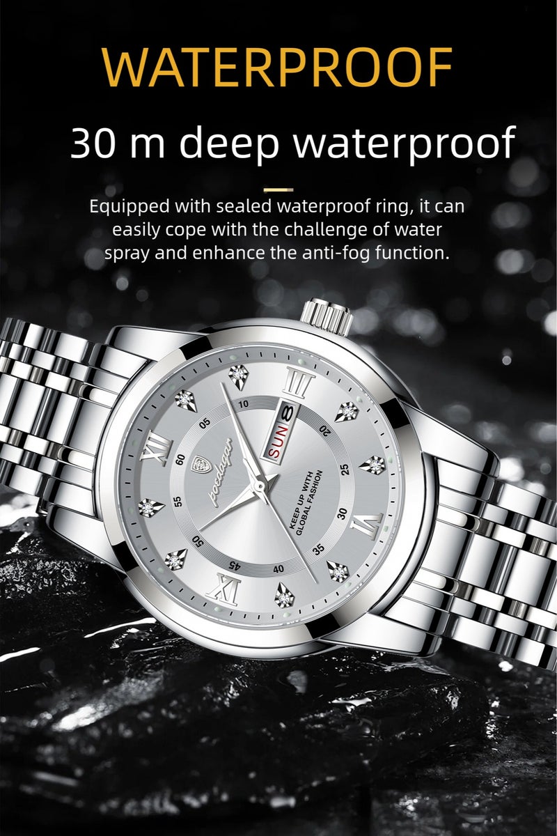 POEDAGAR Watches for Men ,Waterproof Luminous Men's Watch Quartz-Case 41mm - Image 3