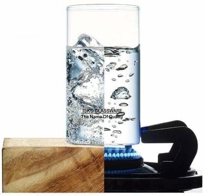 ISKO Crystal Cut Borosilicate Crystal Clear Water Glasses 300 ml Set of 6 Juice Glass Heat ResistantMicrowave SafeDish Washer - Image 2