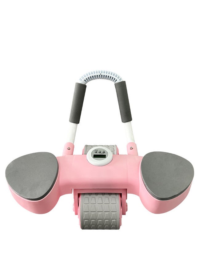 ISank Automatic Rebound Ab Roller Wheel with Timer and Kneeling Mat Automatic Return Abdominal Wheel with Elbow Support  - Image 1