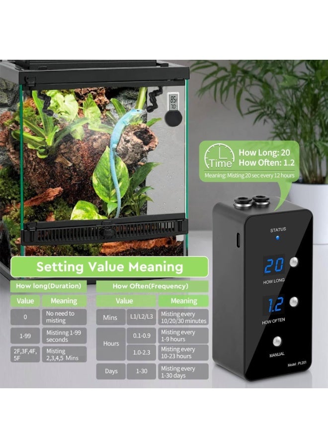 general moistenland Reptile Humidifier, Misting System for Terrariums, Automatic with Adjustable Spray Nozzles - Image 4