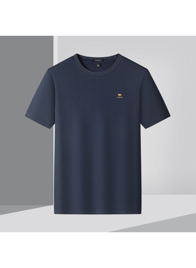 Fomoce summer Outdoor Sports Loose Fit Trendy Round Neck T-shirt Youth Short Sleeve Tee - Image 4