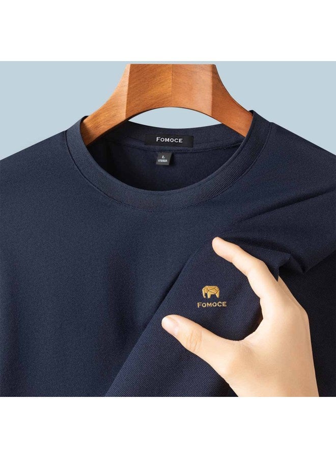 Fomoce summer Outdoor Sports Loose Fit Trendy Round Neck T-shirt Youth Short Sleeve Tee - Image 3