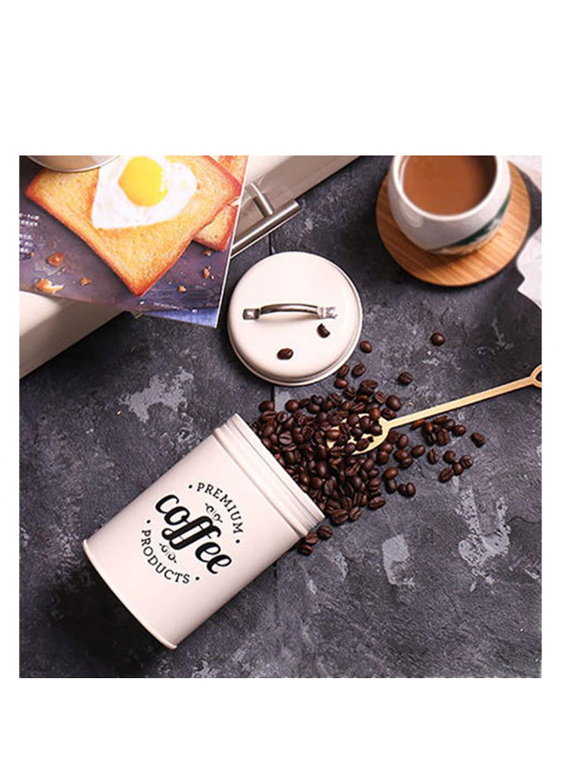 XiuWoo 3PCS Airtight Kitchen Canister with Lids, Coffee, Tea, Sugar Metal Containers Jars, Decorative Kitchen Food Canister Jars, white  - Image 4